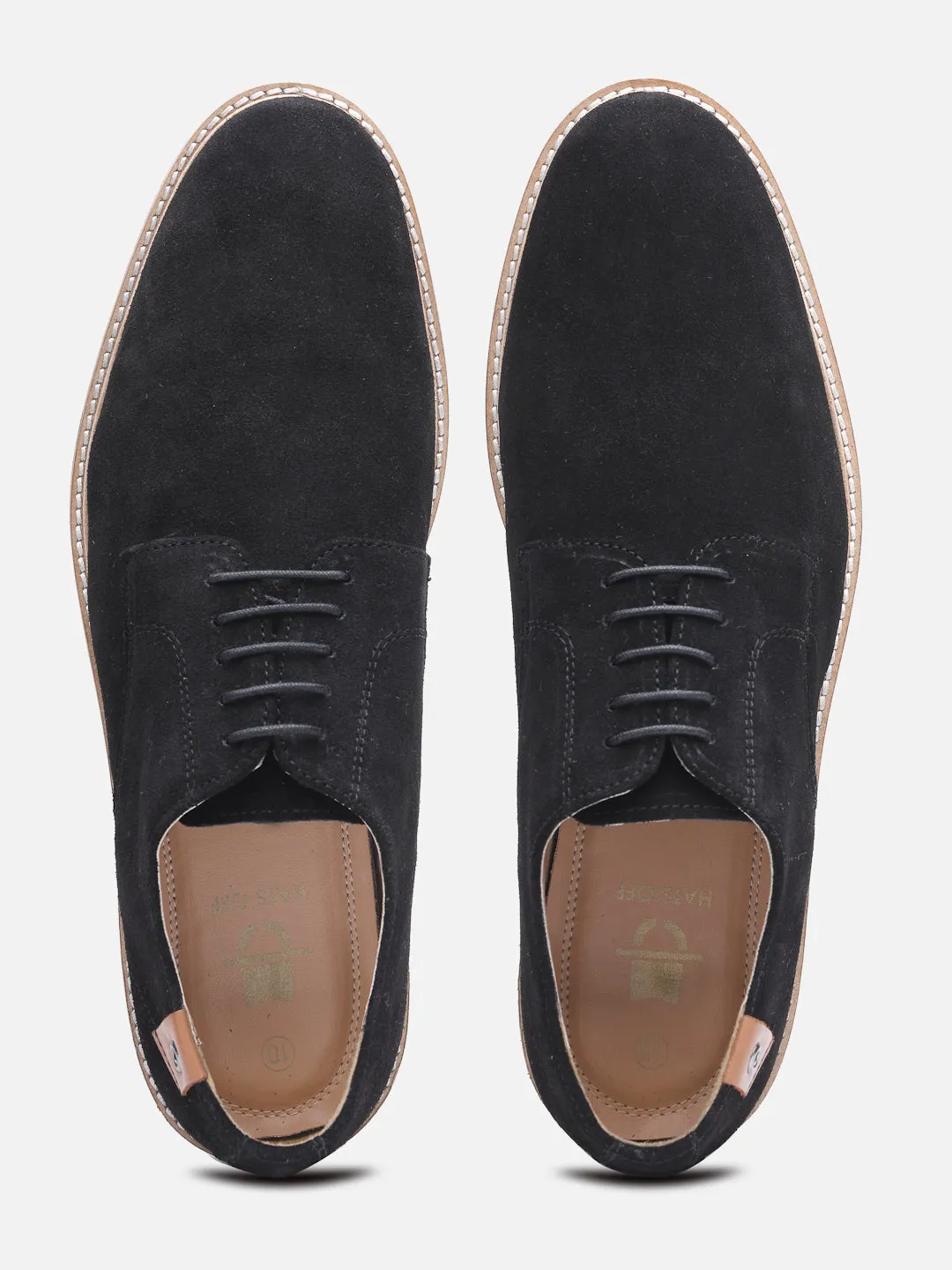Lightweight Comfort Insole Black Suede Basics Derbys
