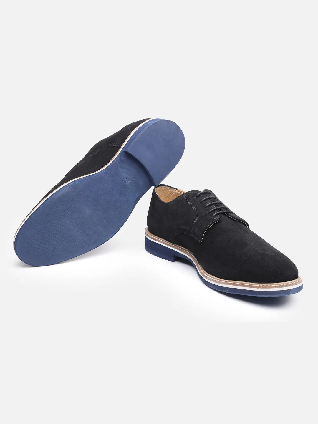 Lightweight Comfort Insole Black Suede Basics Derbys