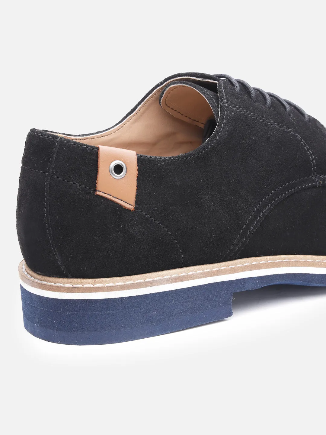 Lightweight Comfort Insole Black Suede Basics Derbys