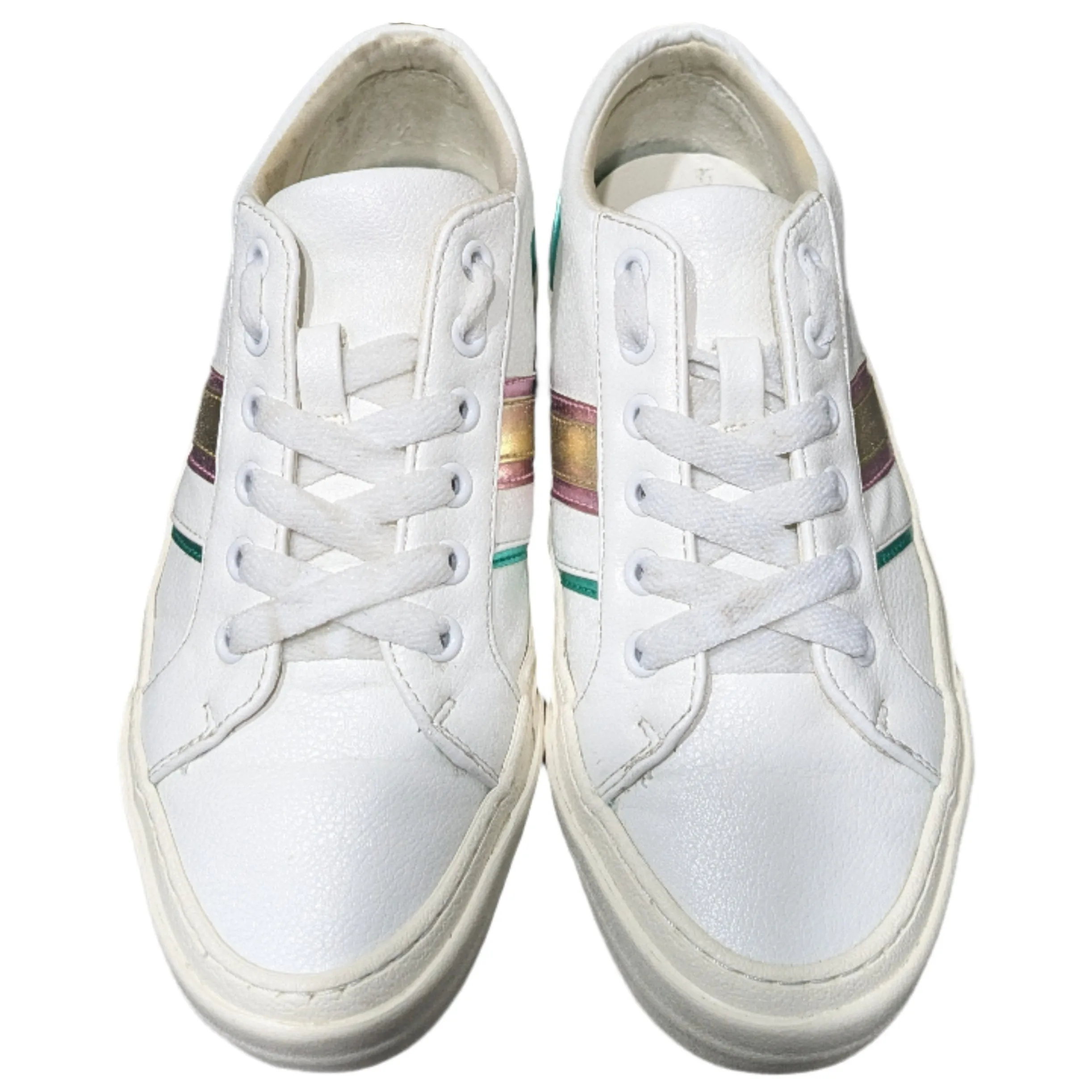 M&S Lace-Up Striped Trainers Size EU 37 / UK 4.5 / US 7