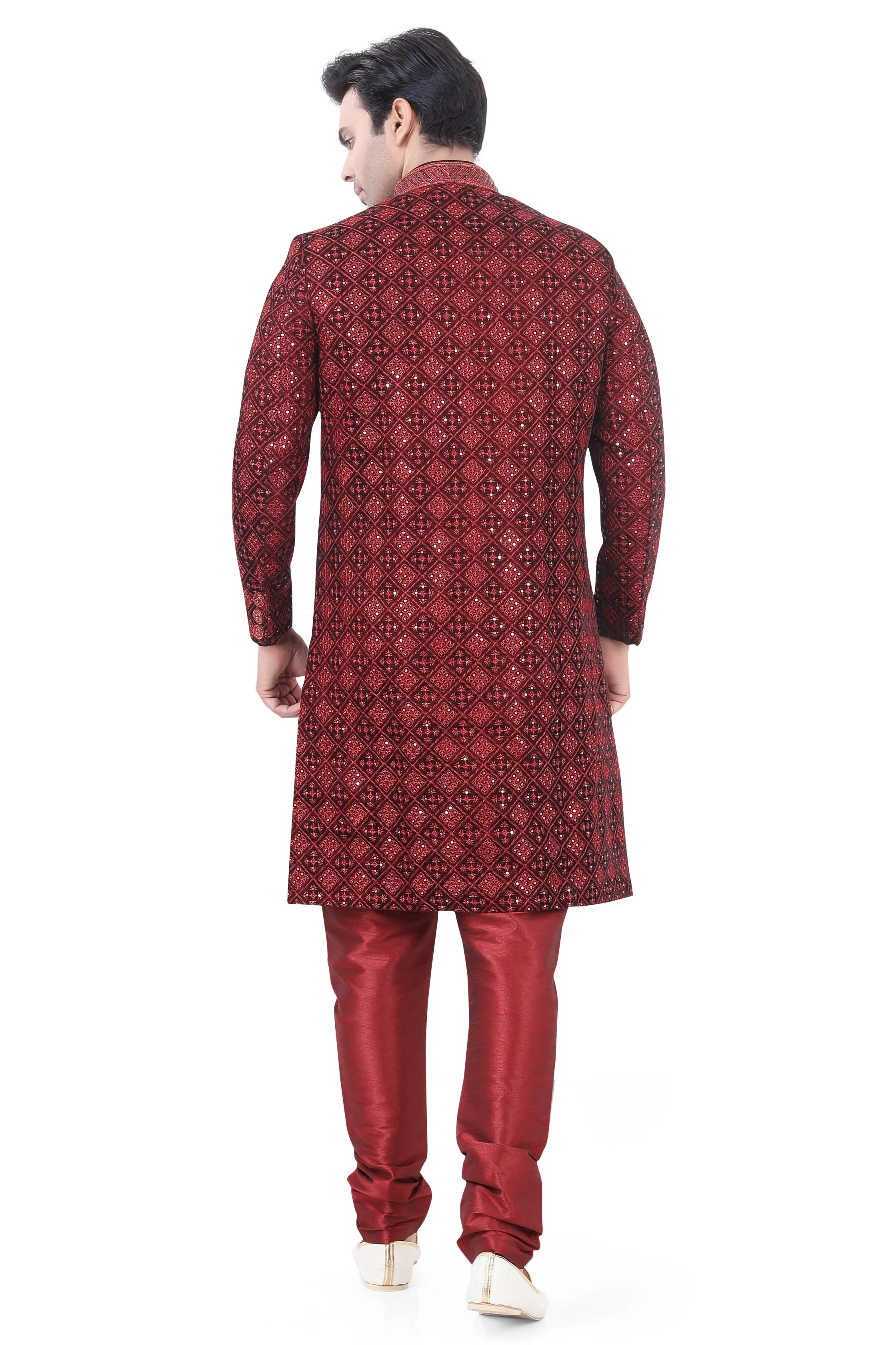 Maroon Velvet Sherwani