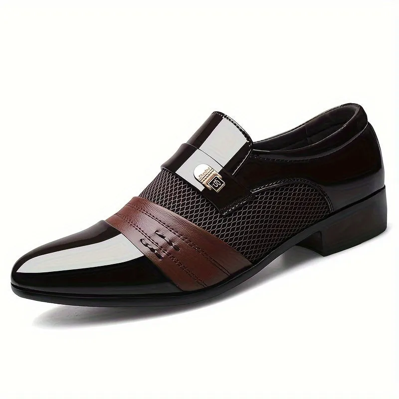 Men's Elegant PU Leather Slip On Lightweight Dress Shoes