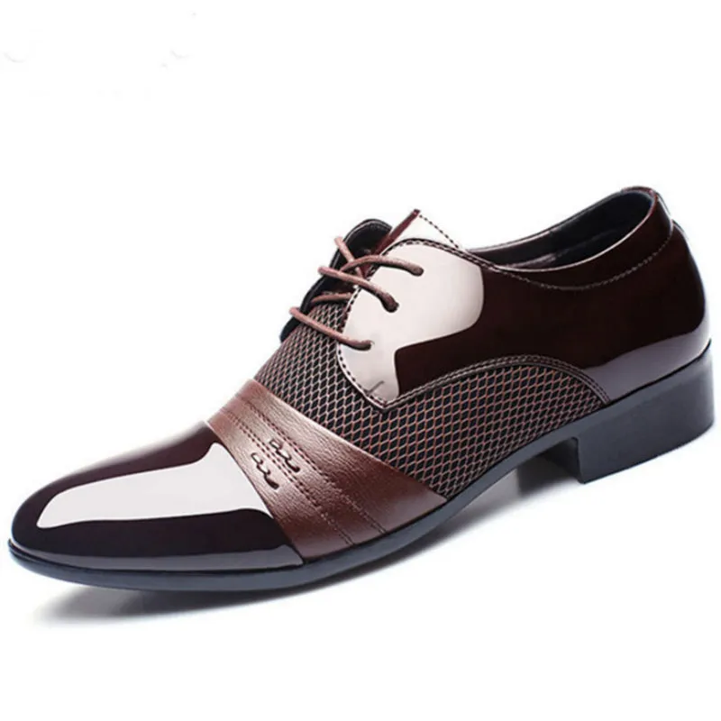Men's Elegant PU Leather Slip On Lightweight Dress Shoes