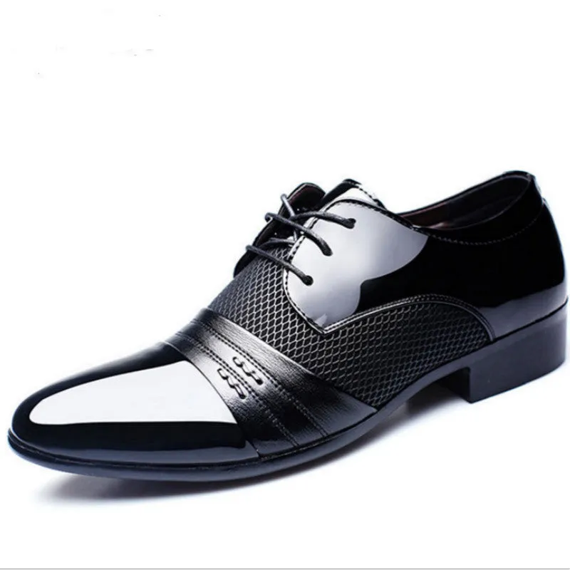 Men's Elegant PU Leather Slip On Lightweight Dress Shoes
