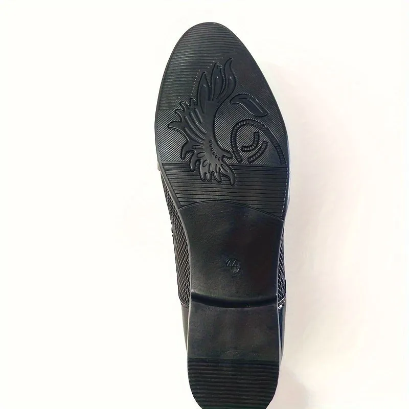 Men's Elegant PU Leather Slip On Lightweight Dress Shoes