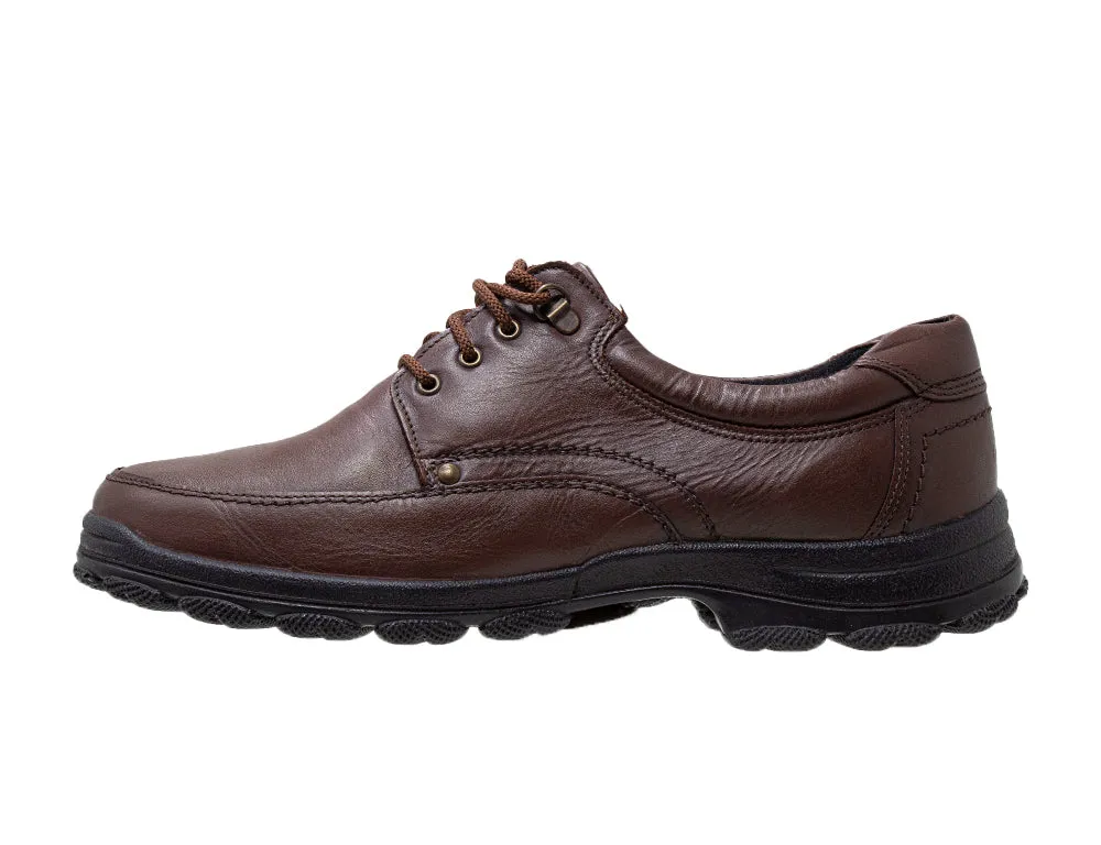 Mens Wide Fit Hebden Brown Leather Lace-up Shoes