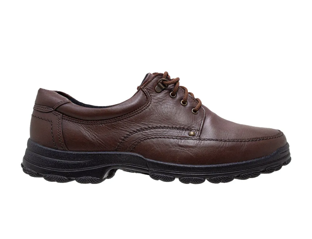 Mens Wide Fit Hebden Brown Leather Lace-up Shoes