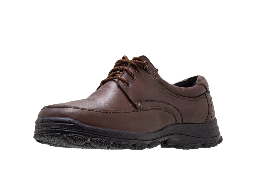 Mens Wide Fit Hebden Brown Leather Lace-up Shoes