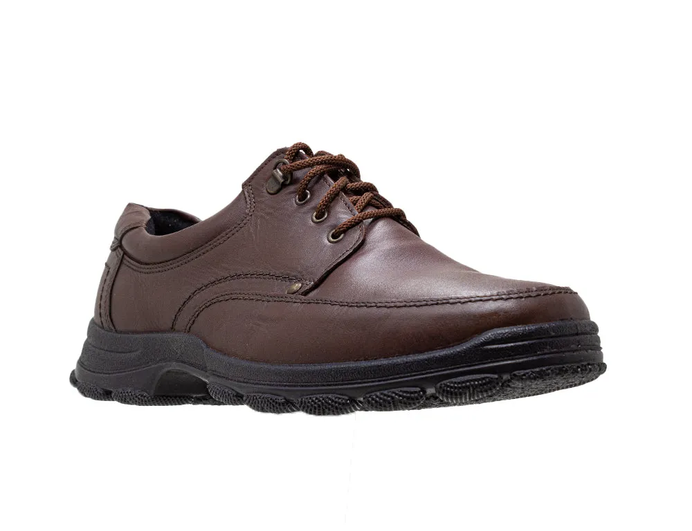 Mens Wide Fit Hebden Brown Leather Lace-up Shoes