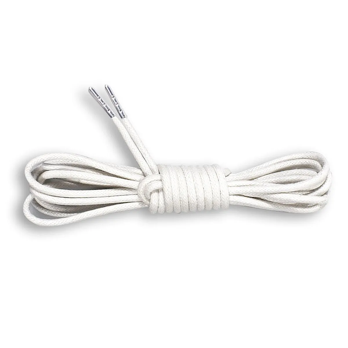 Metal Tipped Round Cotton Waxed Shoelaces