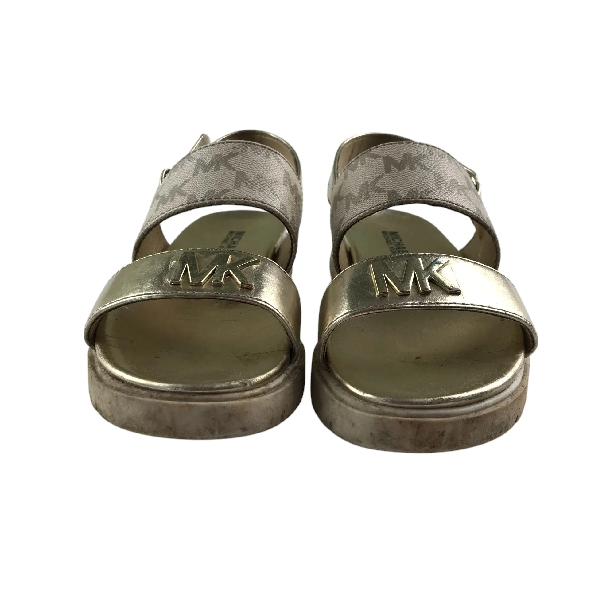 Michael Kors sandals shoe size 11.5 junior gold with logos