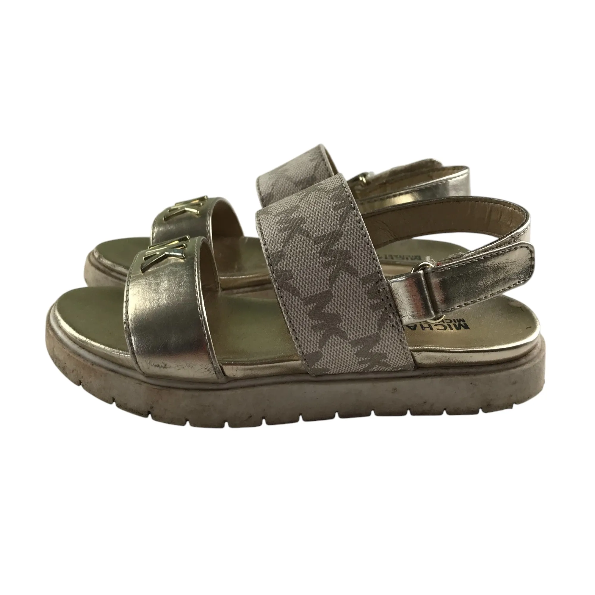 Michael Kors sandals shoe size 11.5 junior gold with logos