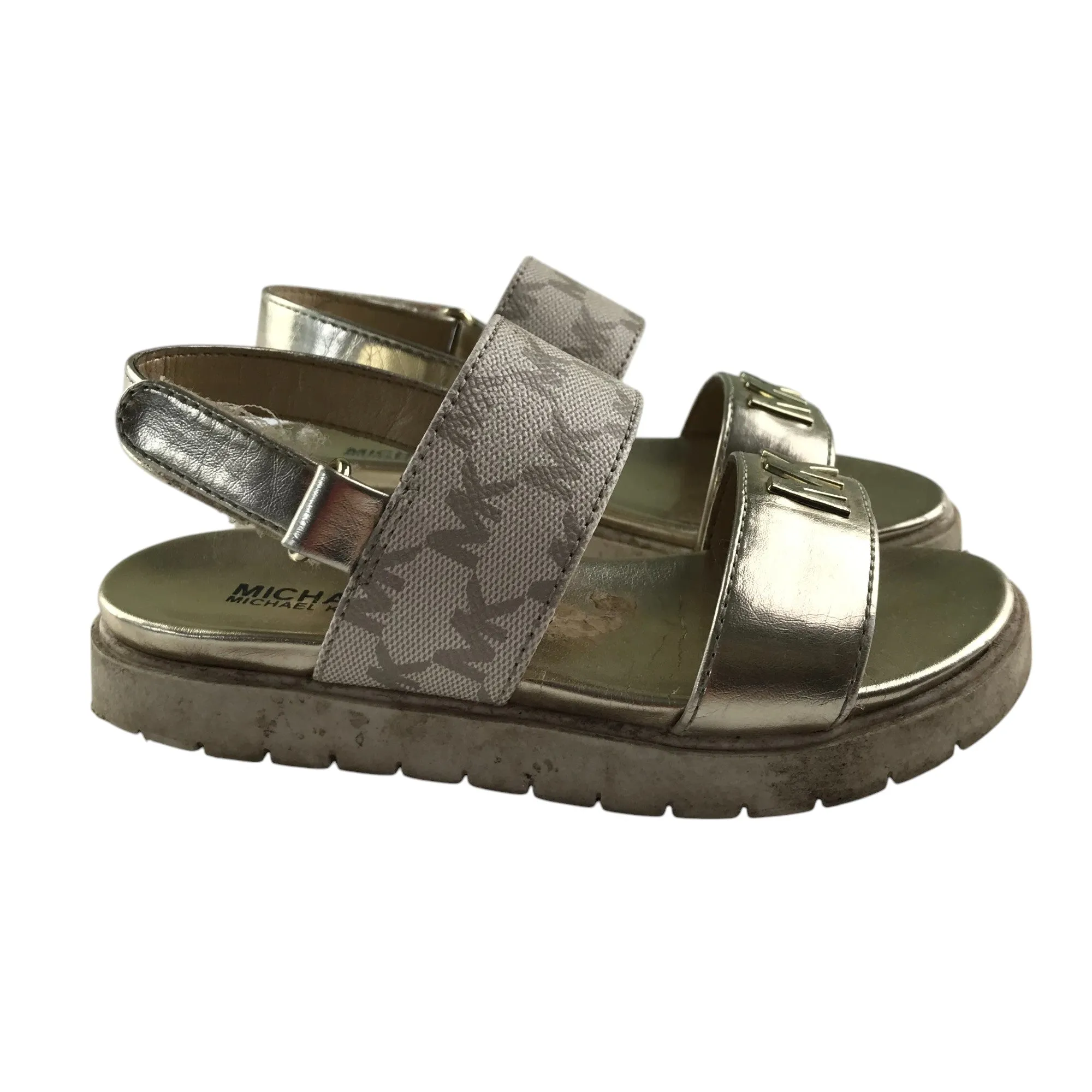 Michael Kors sandals shoe size 11.5 junior gold with logos