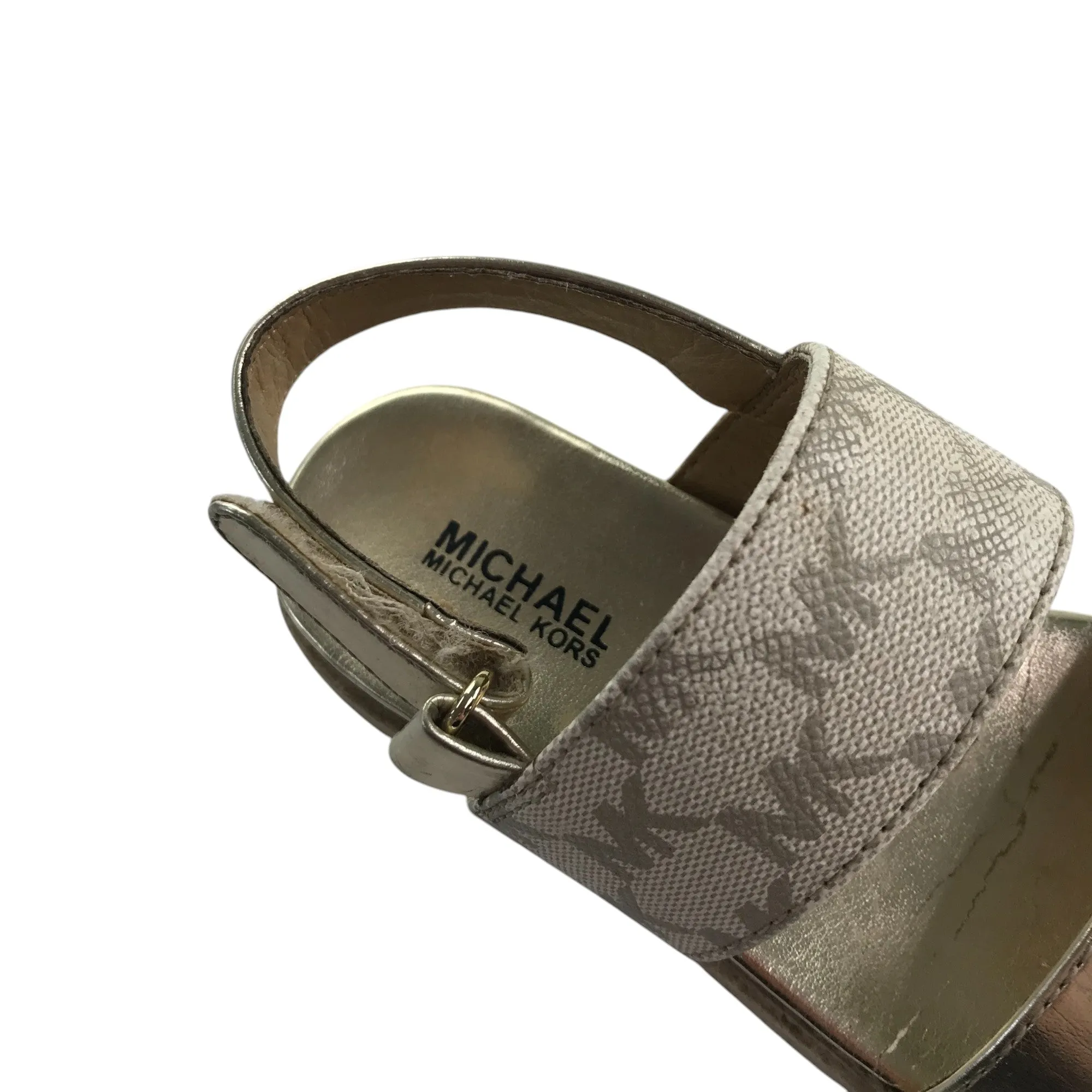Michael Kors sandals shoe size 11.5 junior gold with logos