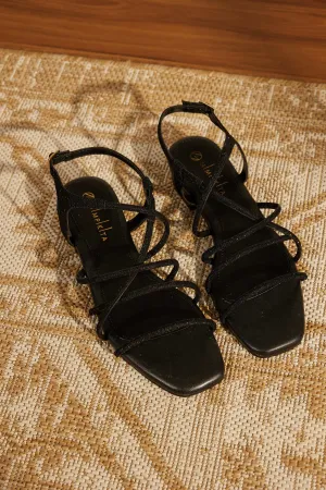 Mimpikita Black Strap Heels Sandal