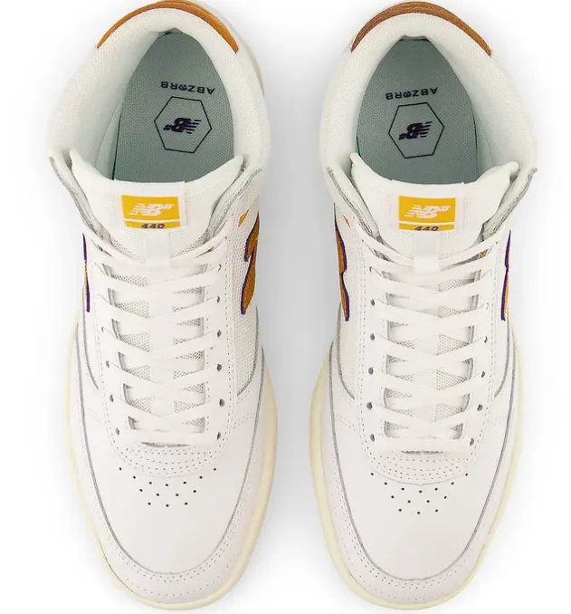 New Balance Numeric 440 High Shoe White w Yellow