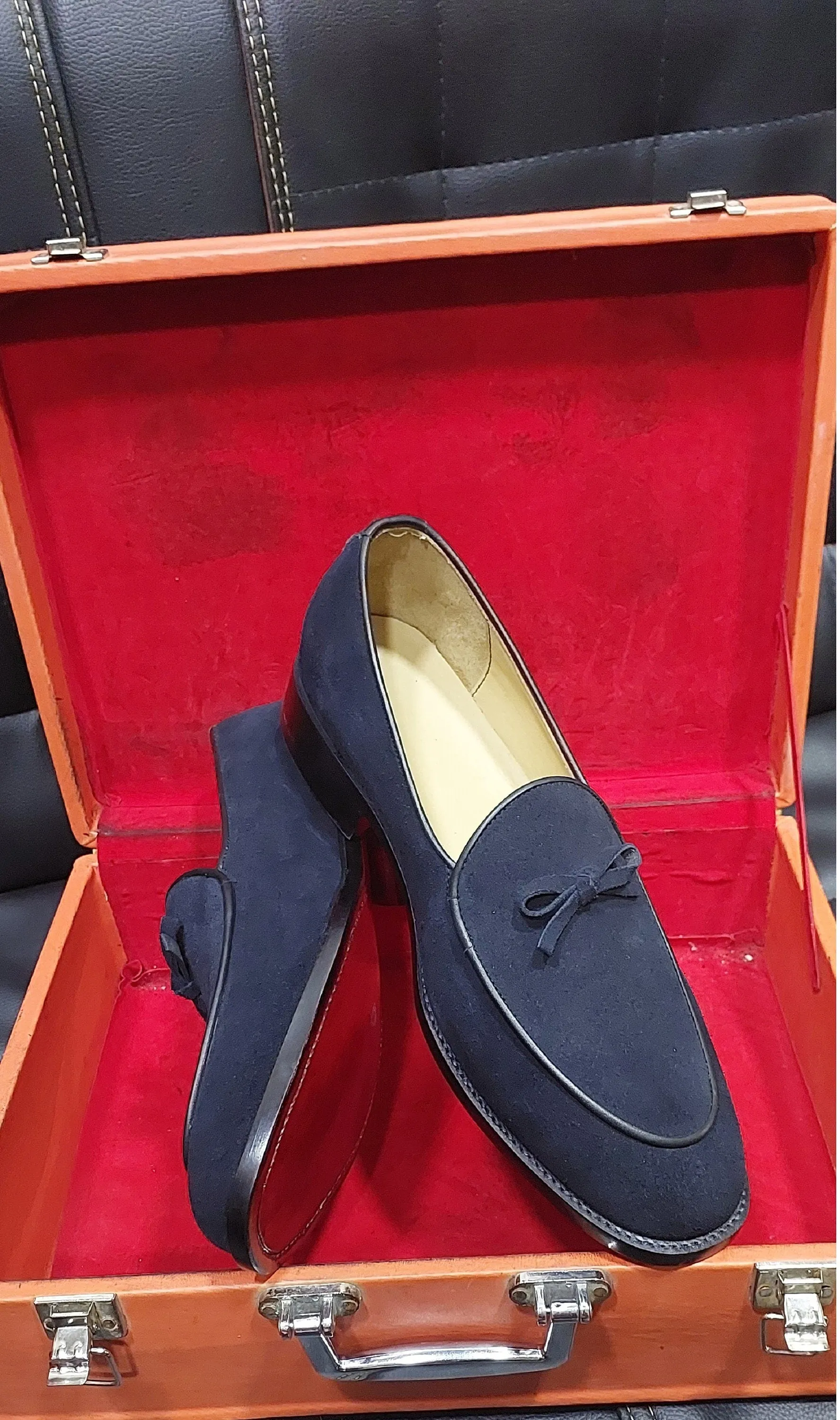 New Men's Handmade Blue Suede  Loafers/SlipOn Stylish Dress & Formal Wear Shoes