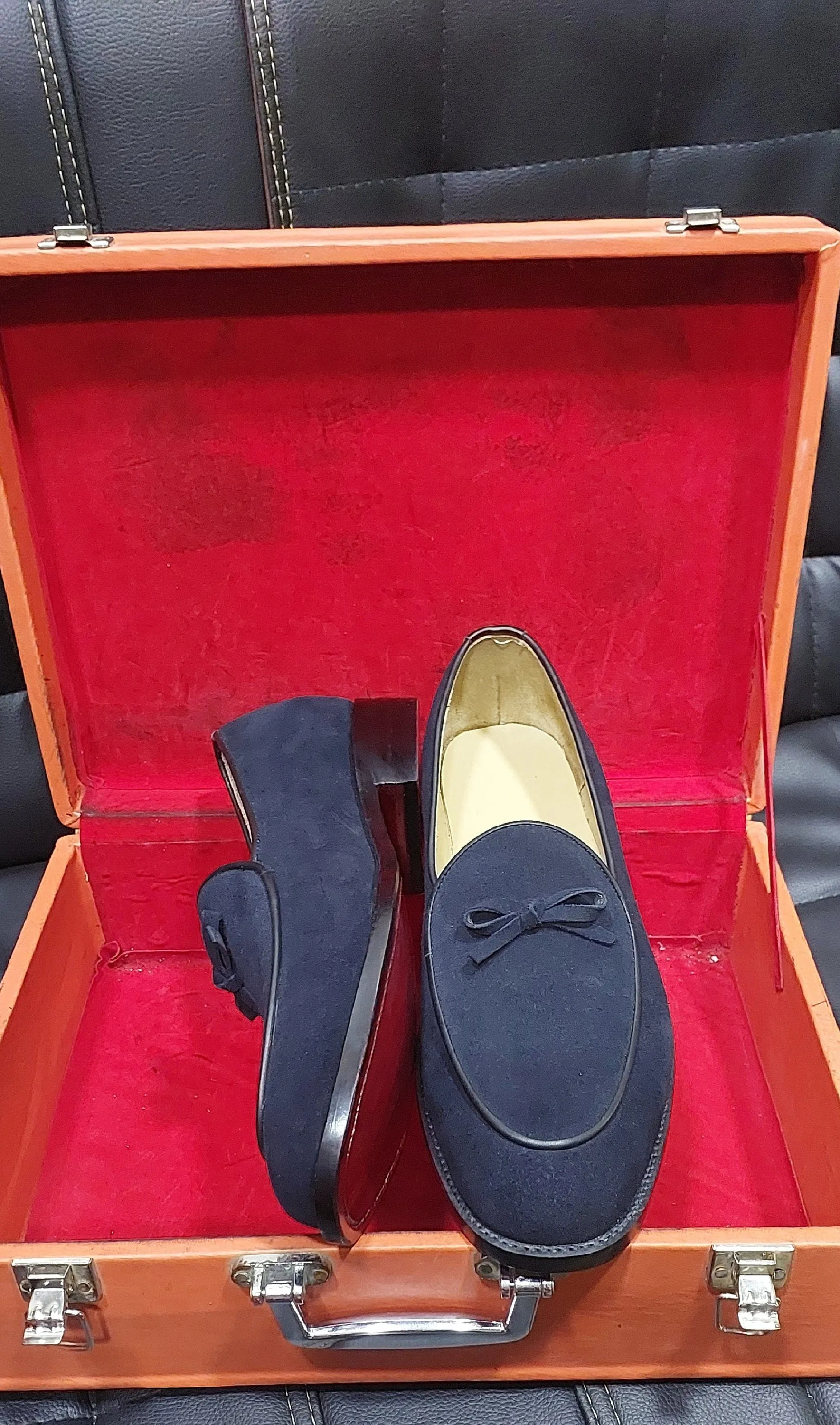 New Men's Handmade Blue Suede  Loafers/SlipOn Stylish Dress & Formal Wear Shoes