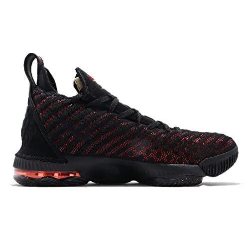Nike Kids Lebron XVI GS, Black/Black-University RED, Youth Size 7