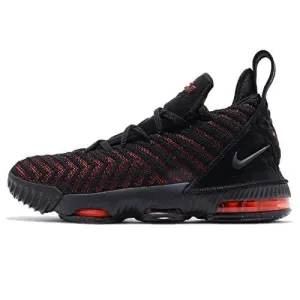 Nike Kids Lebron XVI GS, Black/Black-University RED, Youth Size 7