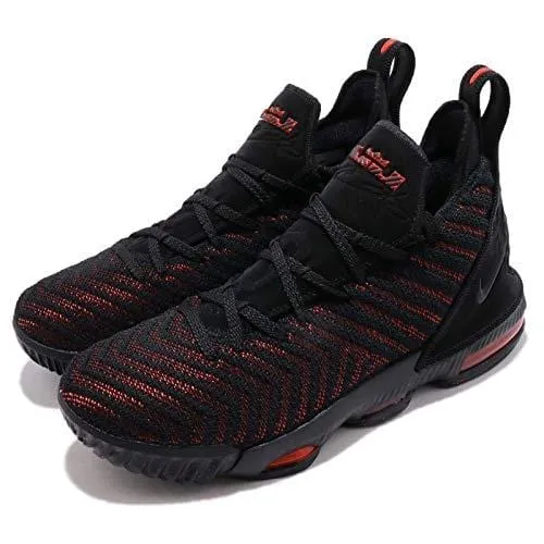 Nike Kids Lebron XVI GS, Black/Black-University RED, Youth Size 7