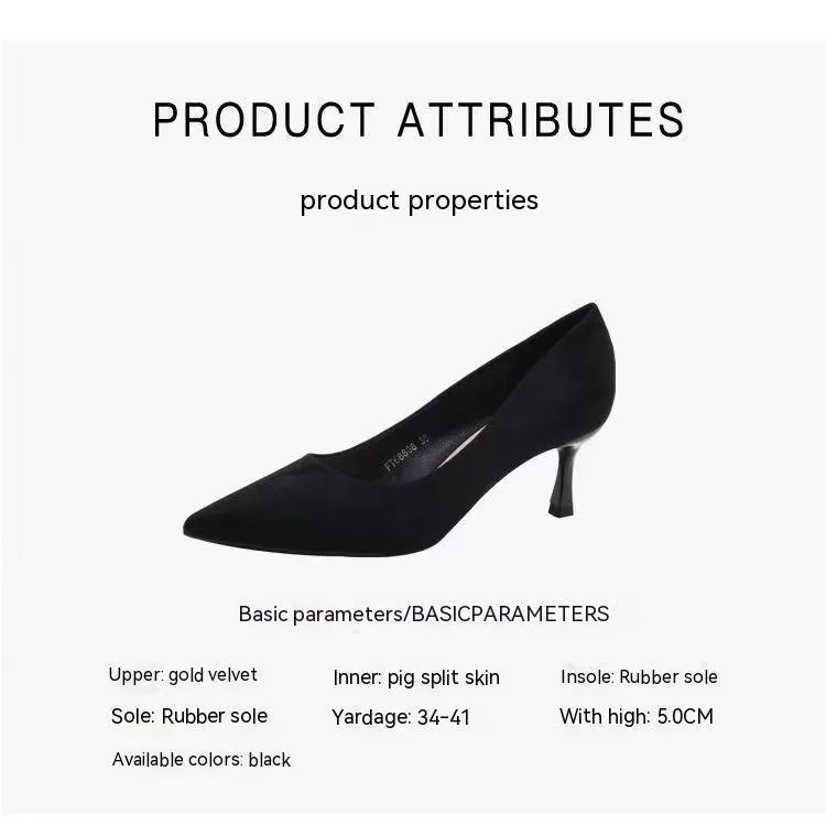 Office Lady Black High Heels Pumps