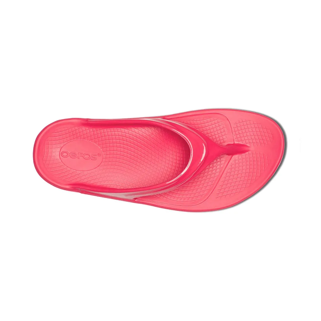 OOFOS UNISEX OOLALA THONG SPORTS SANDALS - NEON BERRY