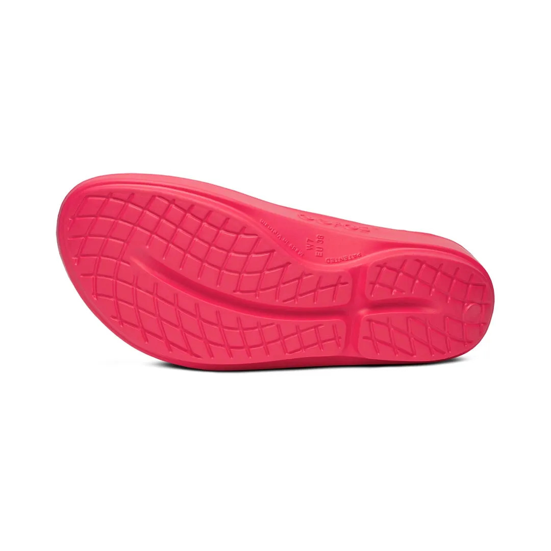 OOFOS UNISEX OOLALA THONG SPORTS SANDALS - NEON BERRY