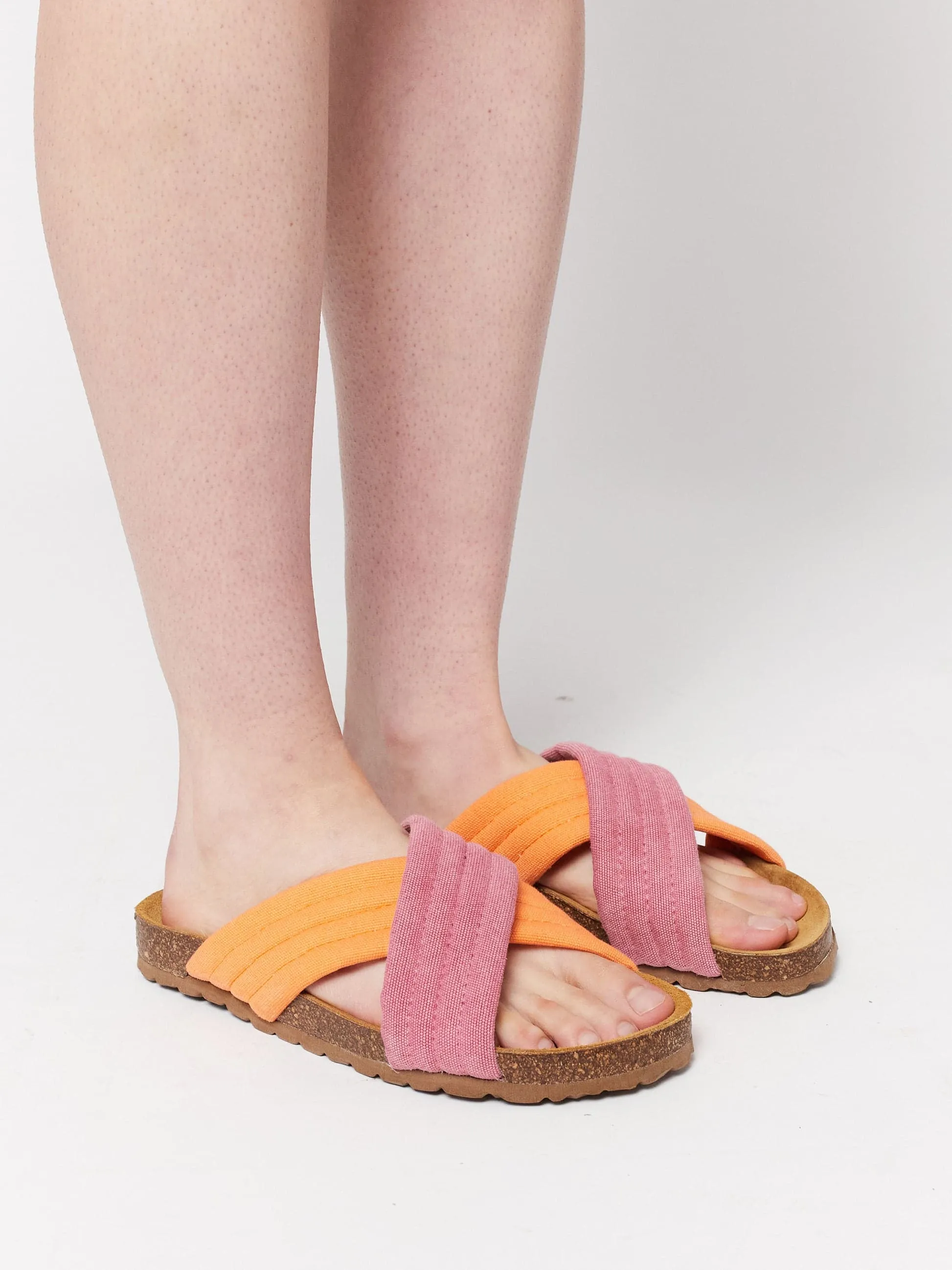 Pink Crossover Sandals