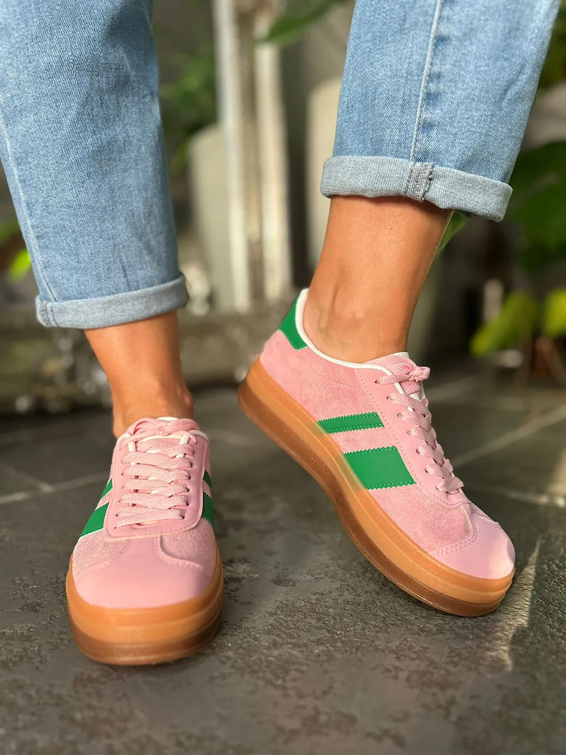 Pink Striped Designer Inspired Trainer