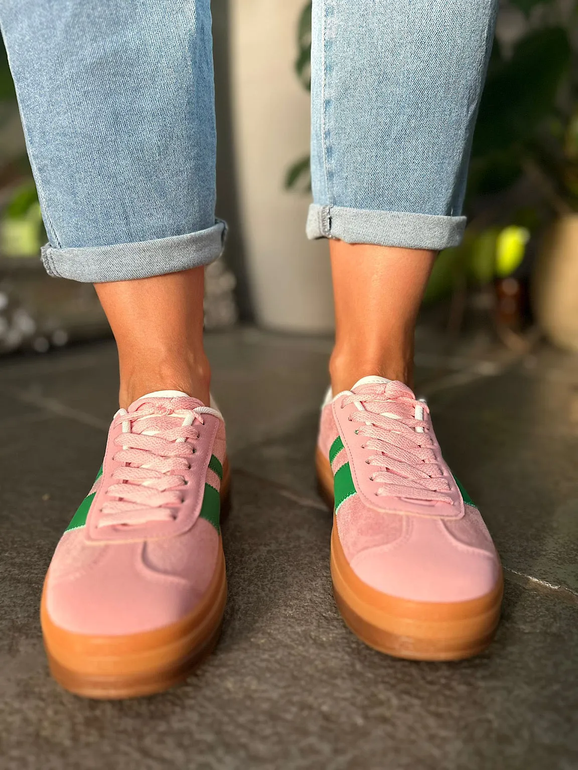 Pink Striped Designer Inspired Trainer