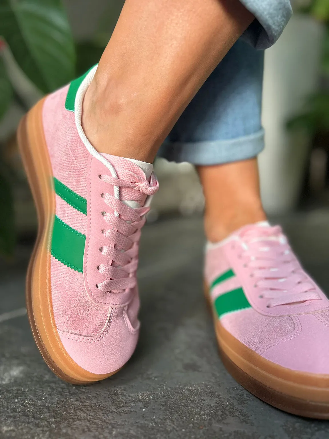 Pink Striped Designer Inspired Trainer