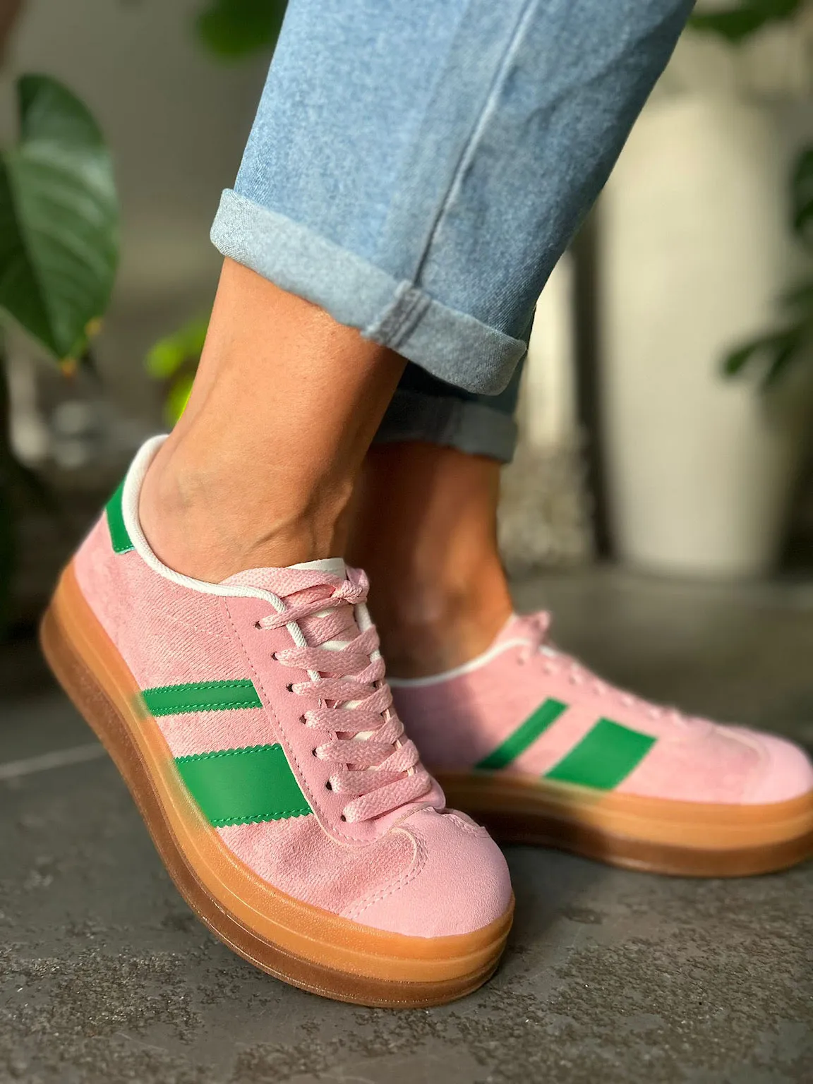 Pink Striped Designer Inspired Trainer
