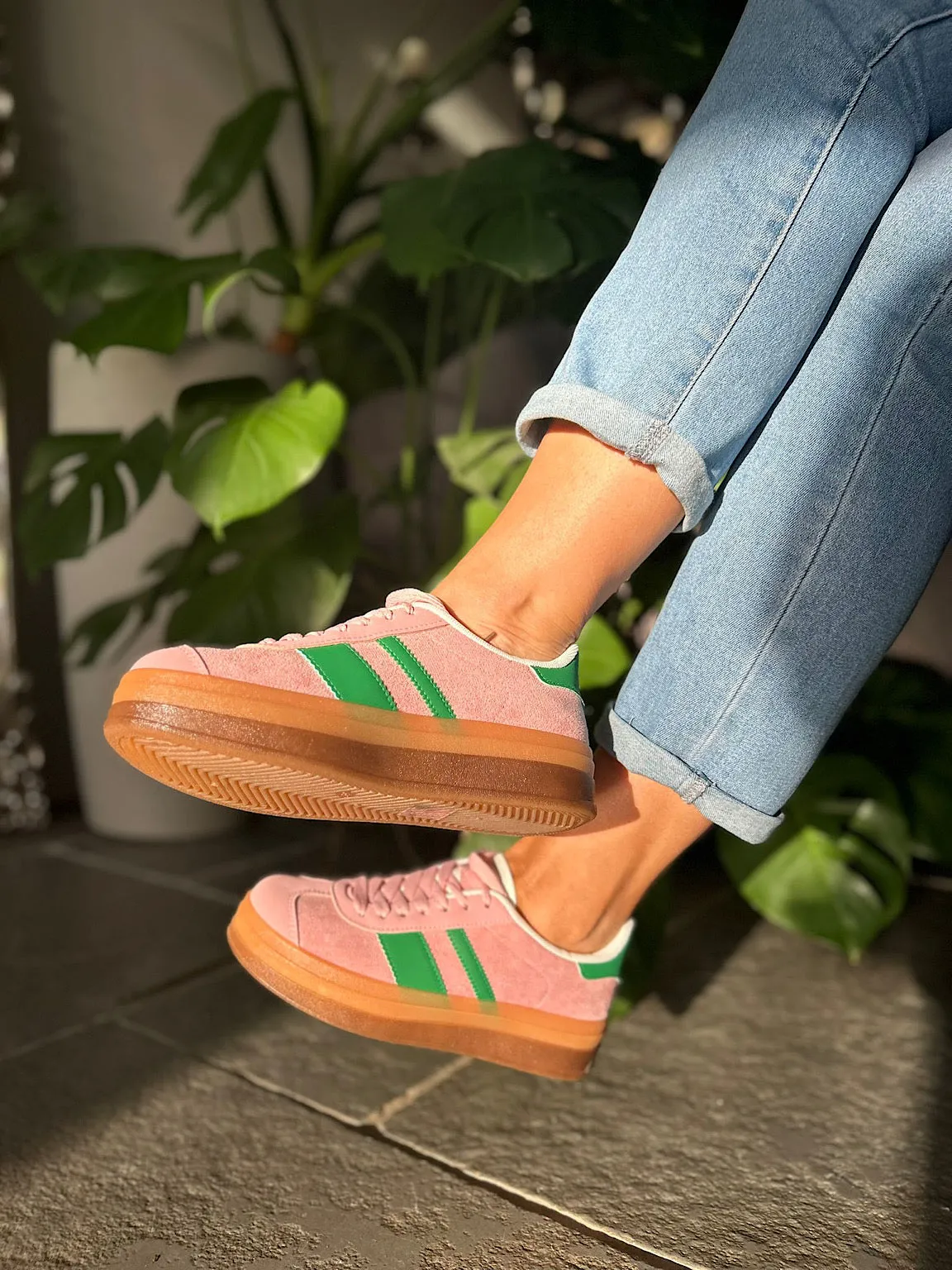 Pink Striped Designer Inspired Trainer