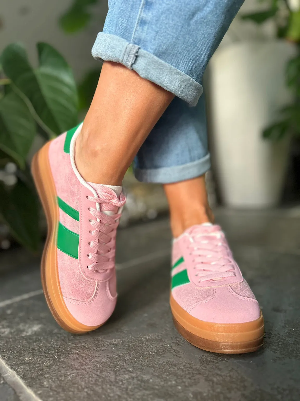 Pink Striped Designer Inspired Trainer