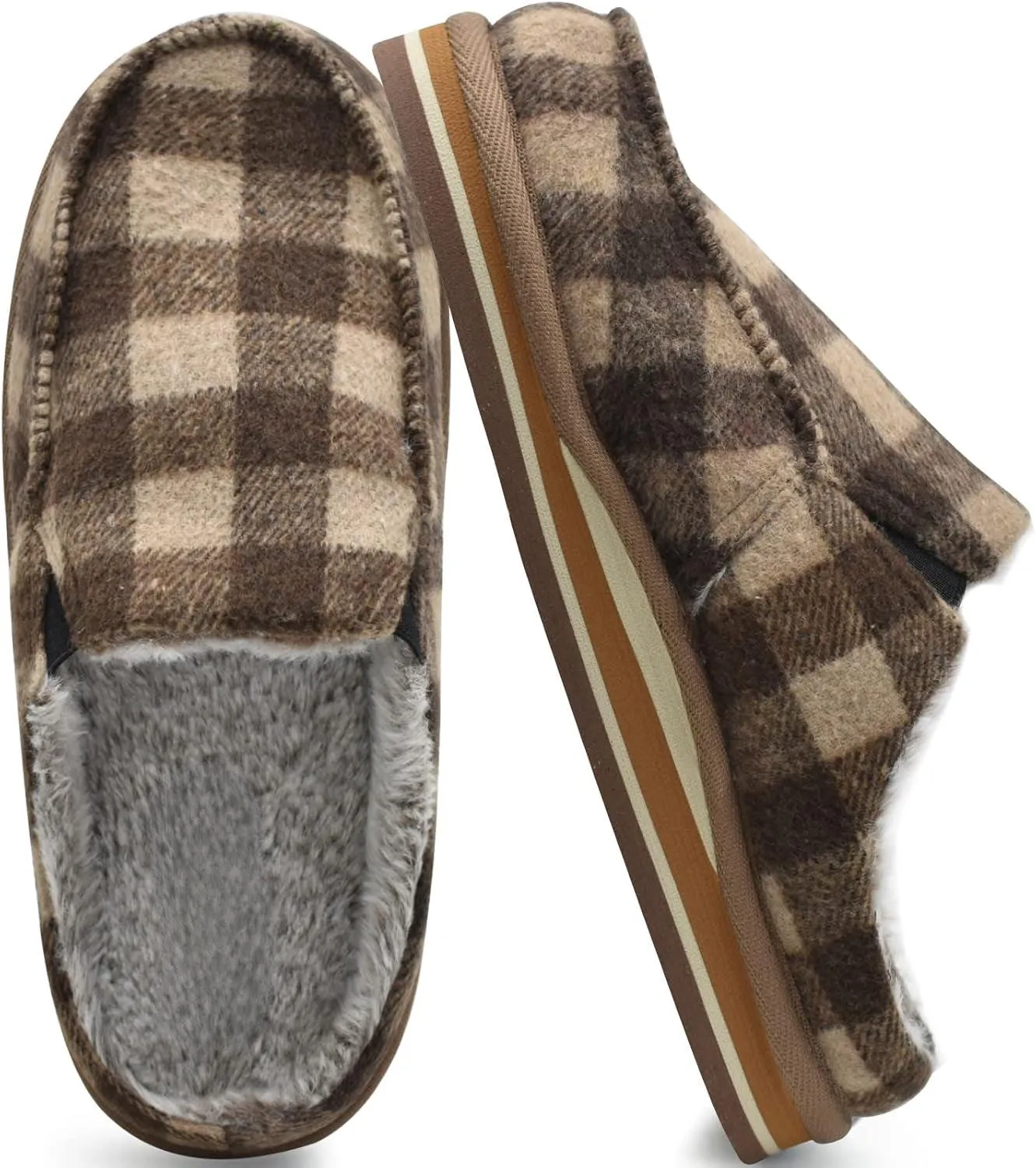 Plaid Clog Slippers – Cozy and Supportive Indoor Outdoor Slippers