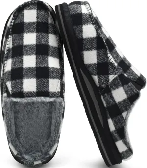 Plaid Clog Slippers – Cozy and Supportive Indoor Outdoor Slippers