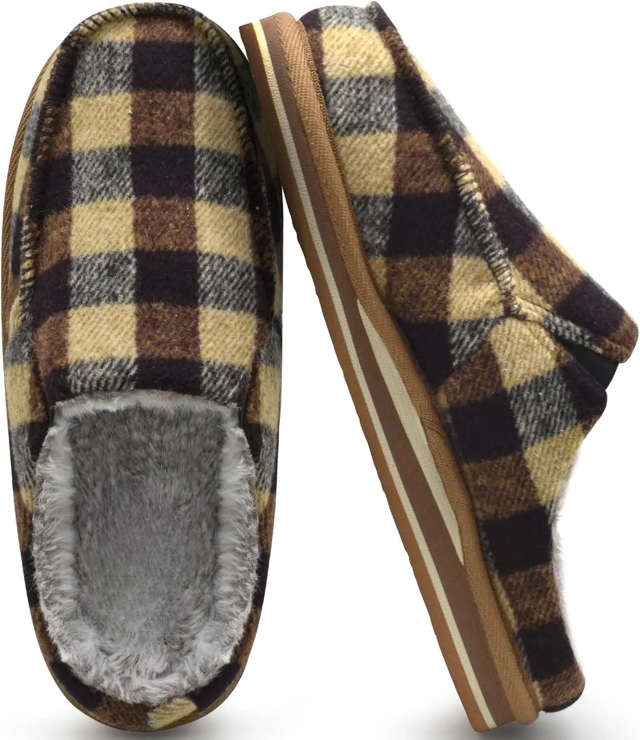 Plaid Clog Slippers – Cozy and Supportive Indoor Outdoor Slippers