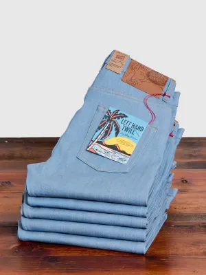 "Left Hand Twill Sky Blue" 13.75oz Selvedge Denim - Easy Guy Fit