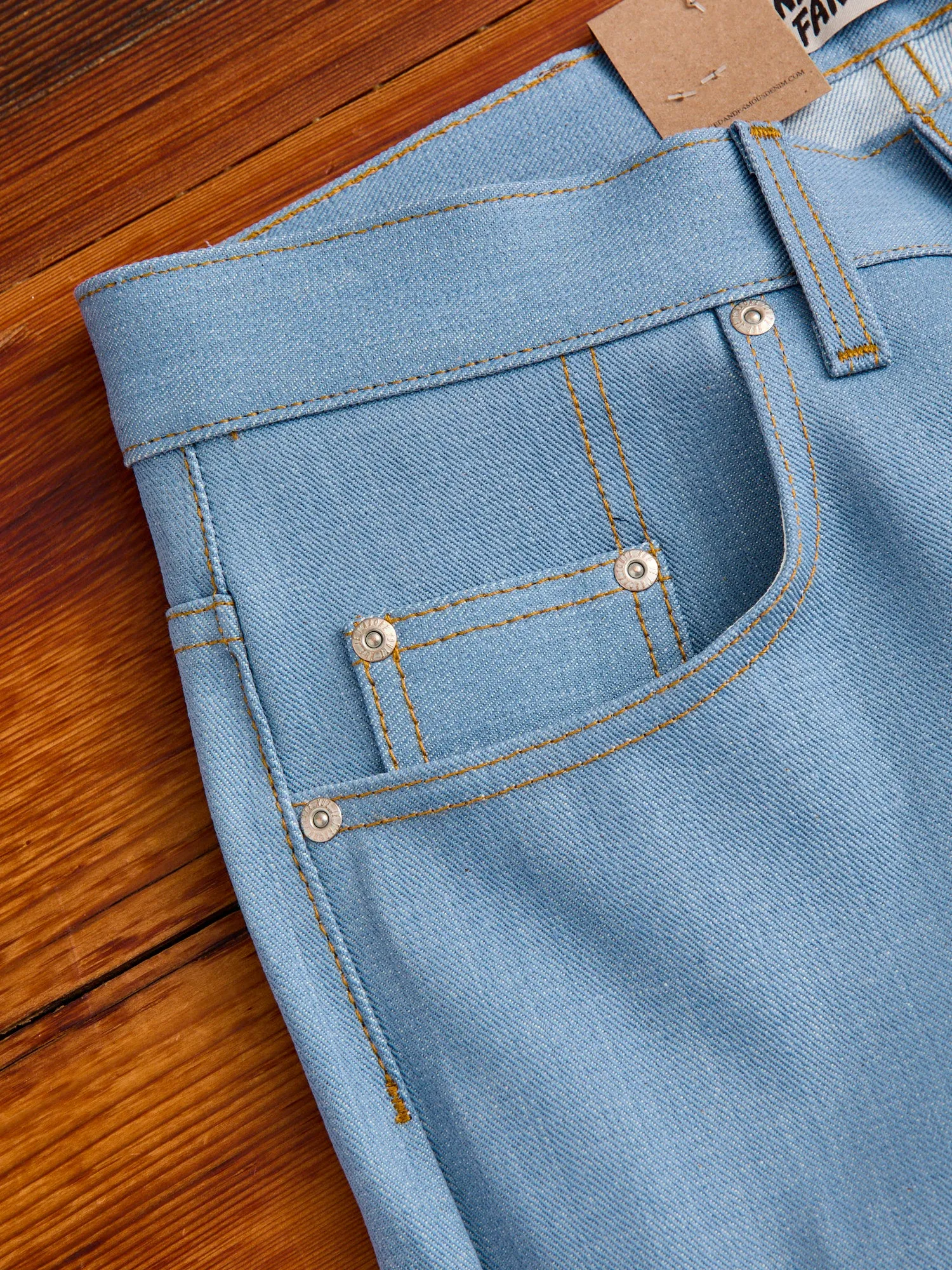 "Left Hand Twill Sky Blue" 13.75oz Selvedge Denim - Easy Guy Fit