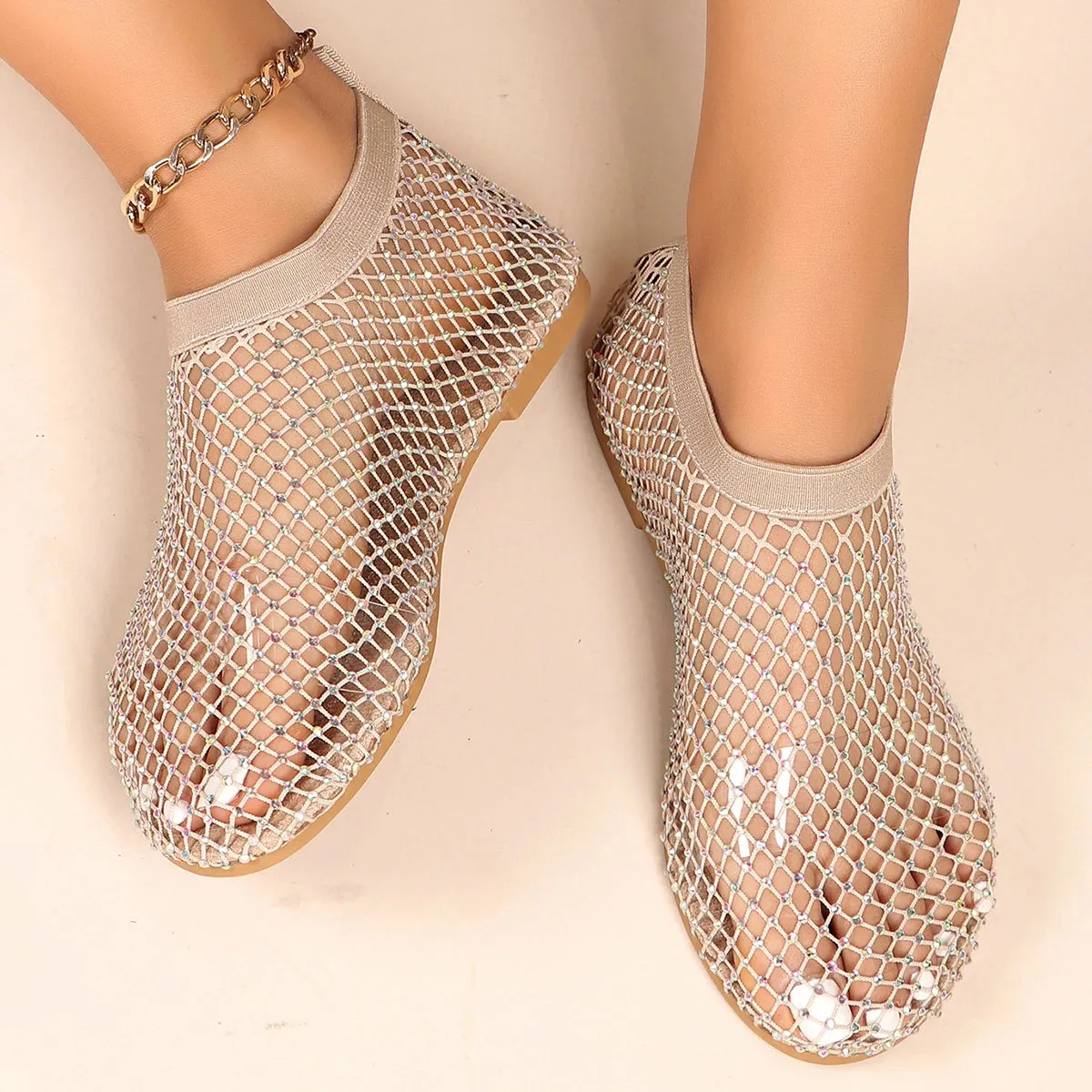Radiant Diamond Mesh Flats