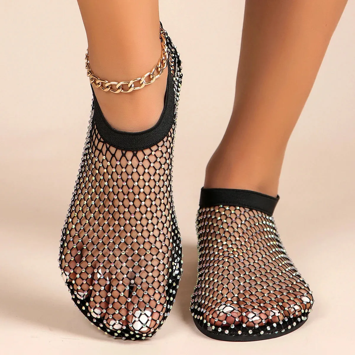 Radiant Diamond Mesh Flats