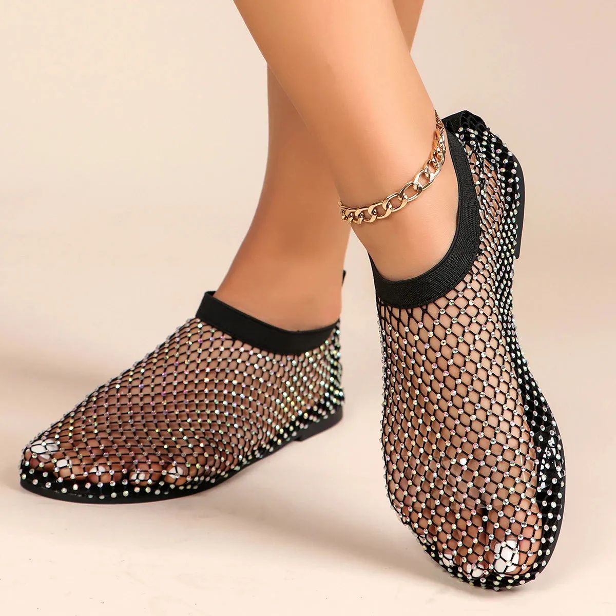 Radiant Diamond Mesh Flats