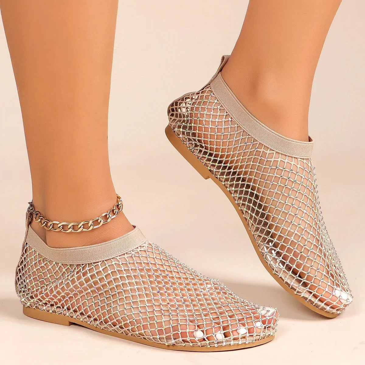Radiant Diamond Mesh Flats