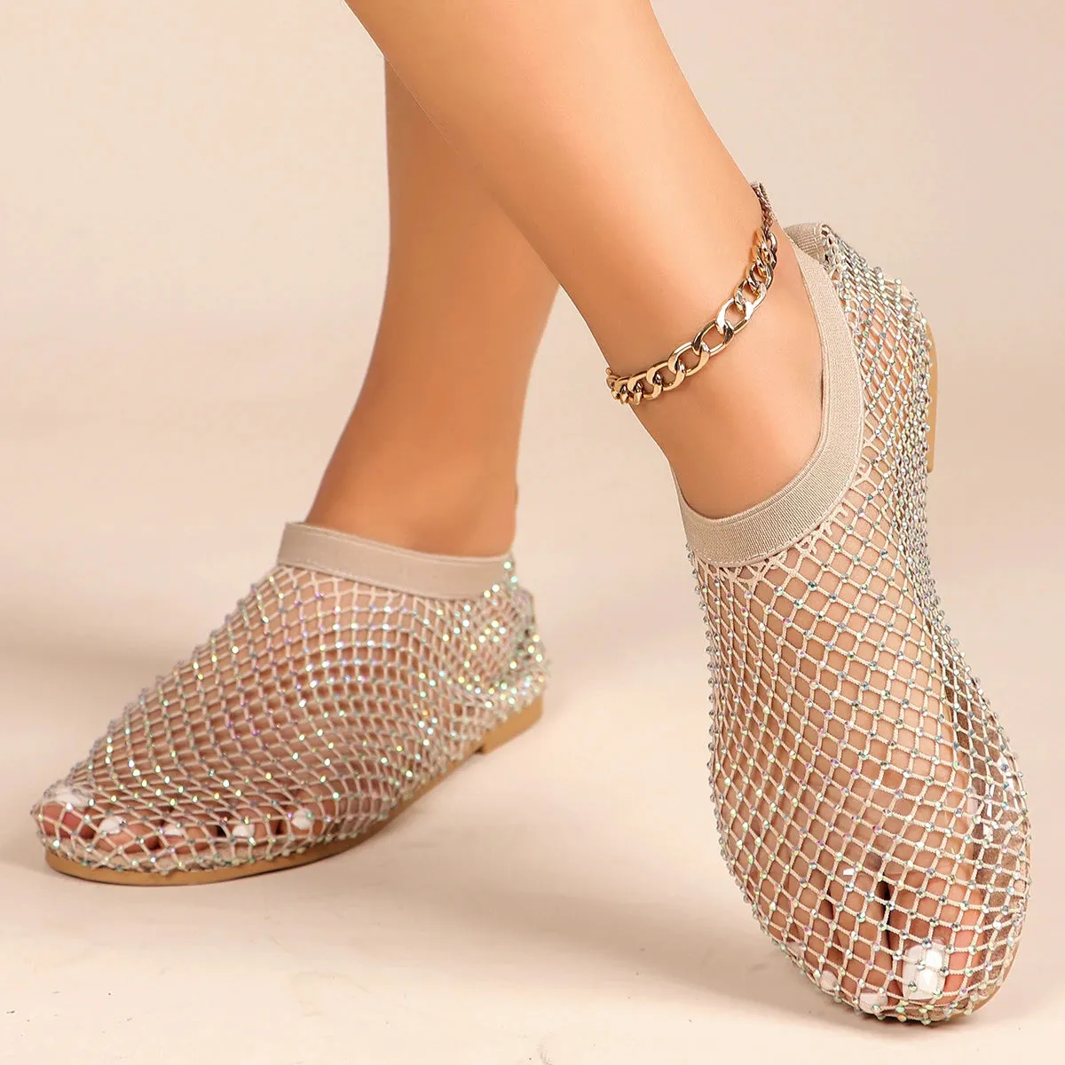 Radiant Diamond Mesh Flats