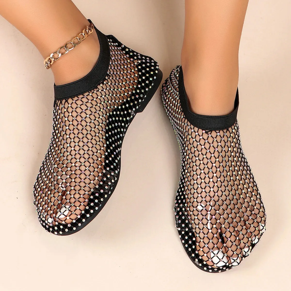 Radiant Diamond Mesh Flats
