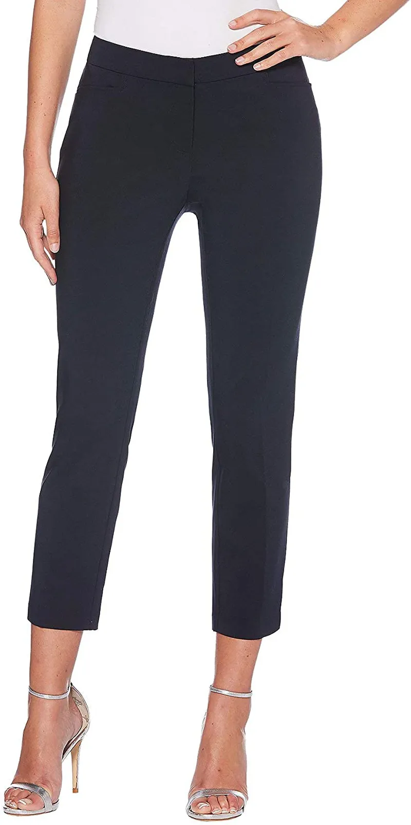 Rafaella Women's Petite Lightweight Satin Twill Ankle Pant