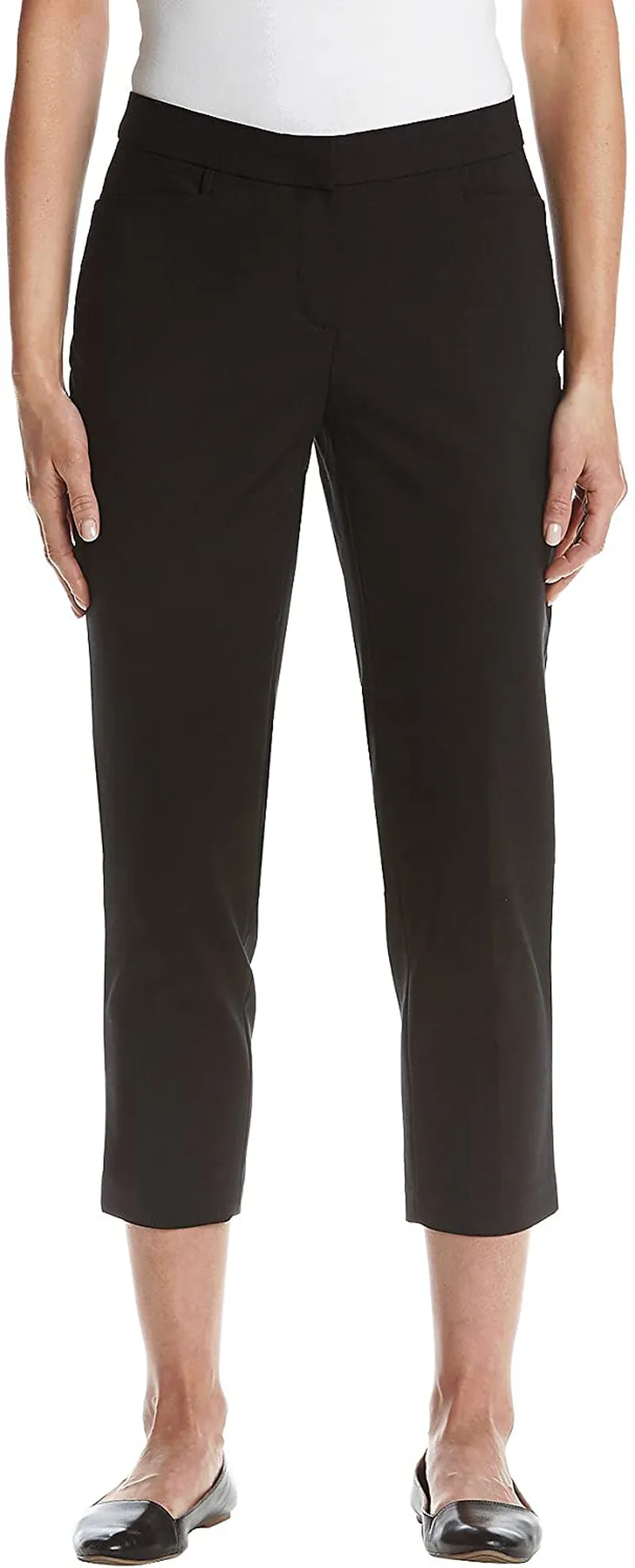 Rafaella Women's Petite Lightweight Satin Twill Ankle Pant