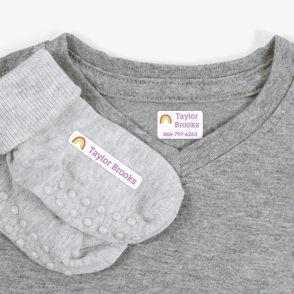 Rainbows Iron-On Clothing Labels Pack