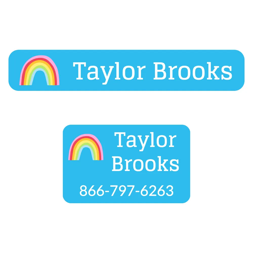 Rainbows Iron-On Clothing Labels Pack